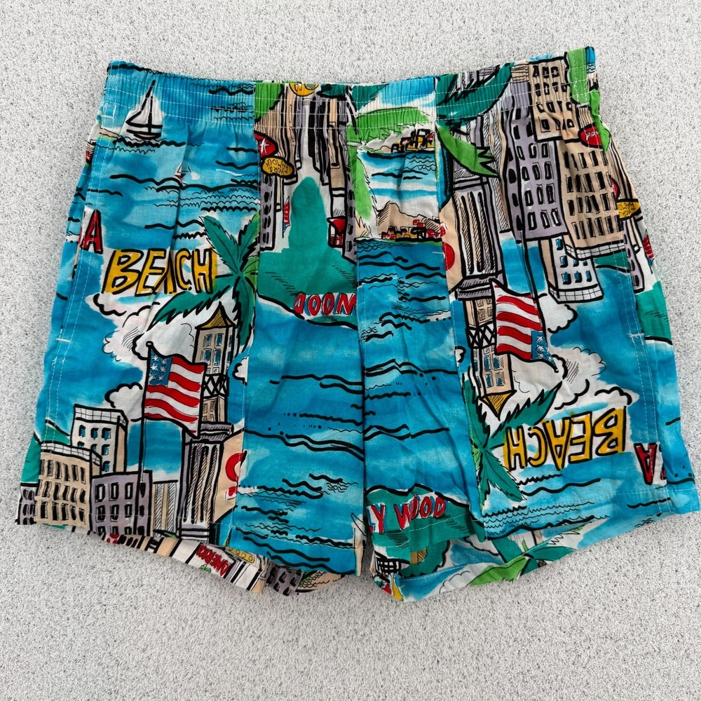 VTG Jams World Shorts Mens Medium‎ Tropical Volleyball Surf Hawaii Cotton USA